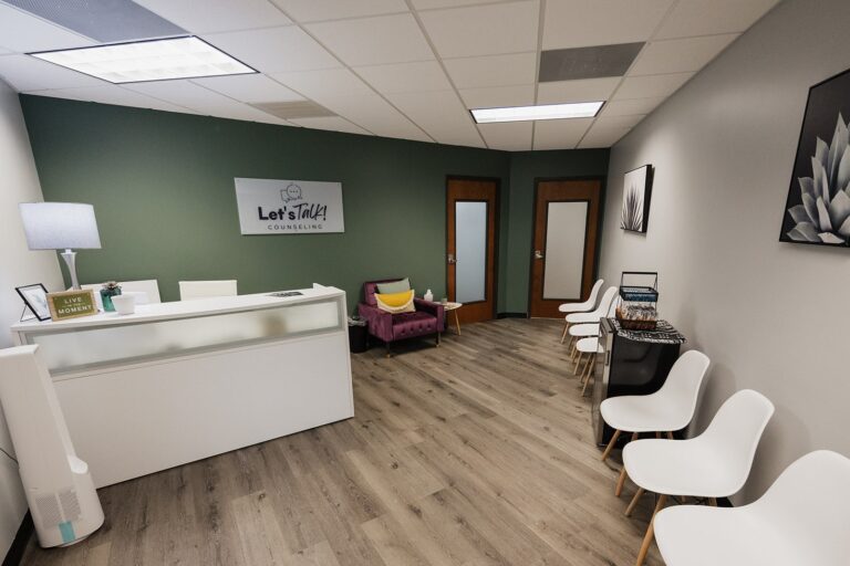 Welcoming front desk at Let'sTalk! Counseling